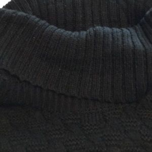 Black cowl neck short sleeve black sweater